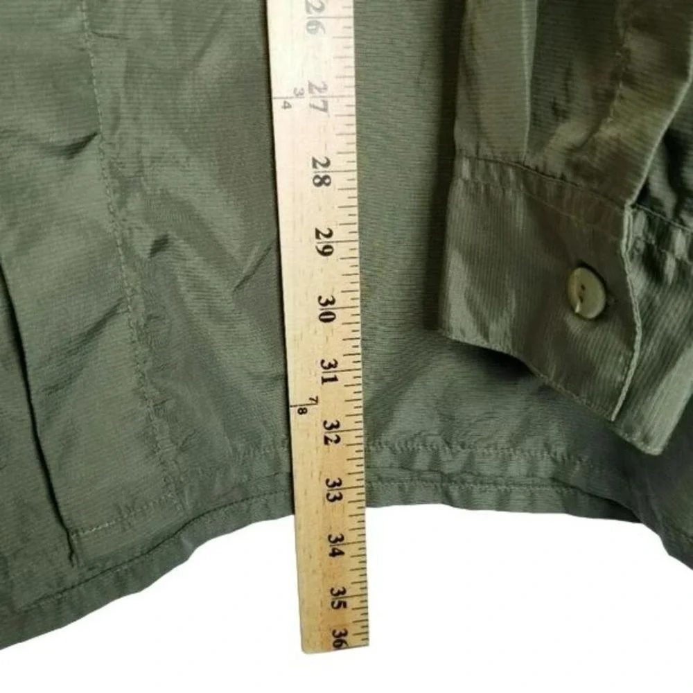 Levi's Silvertab Nylon Shirt Long Sleeve Camp Work Windbreaker Fishing Green‎ XL - Picture 8 of 8